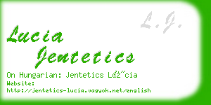 lucia jentetics business card